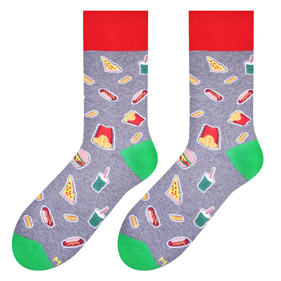 Fast Food Socks - Grey